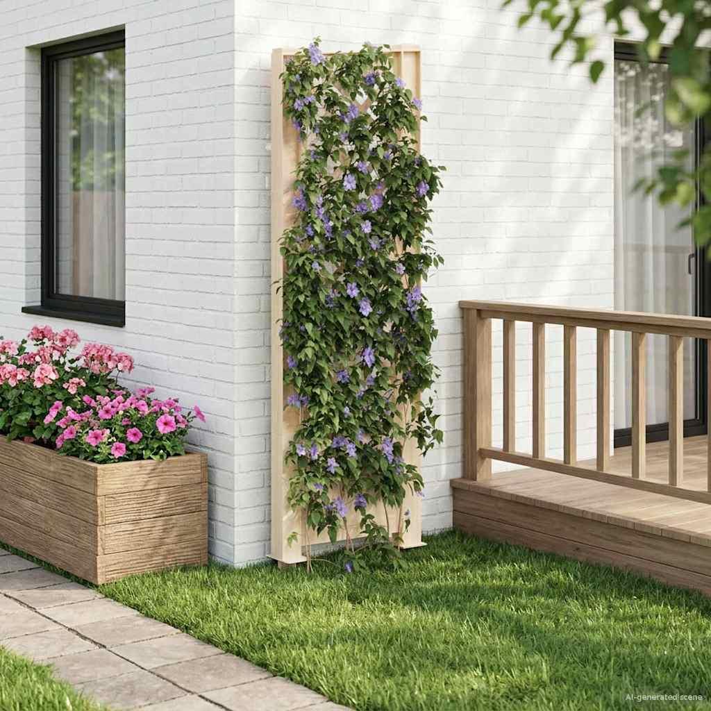 Trellis med Spids Hvid 43 x 6 x 165 cm PP