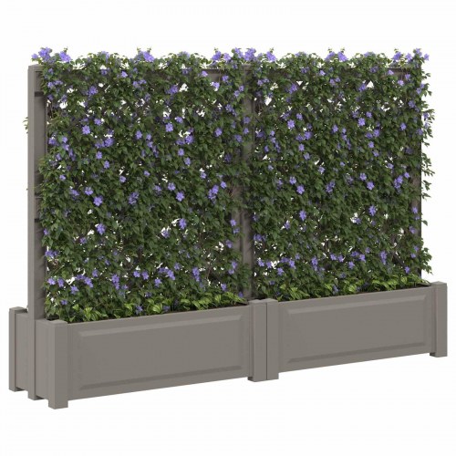 Stor krukke med trellis 2 stk Grå 200 x 43 x 133,5 cm PP