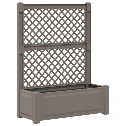 Stor blomsterkasse med espalier 2 stk Grå 143 x 143 x 133,5 cm
