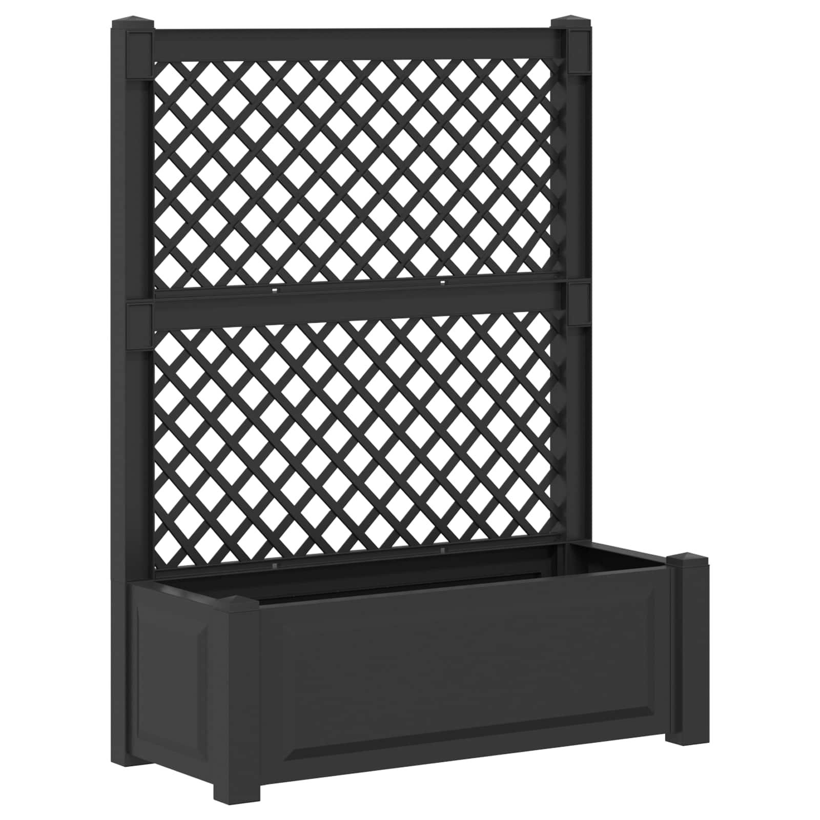 Stor blomsterkasse med espalier Antracit 99,5 x 43 x 133,5 cm