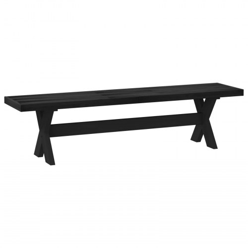 Spisebænk NOAIN 160 x 41 x 45 cm Massivt fyrretræ Sort