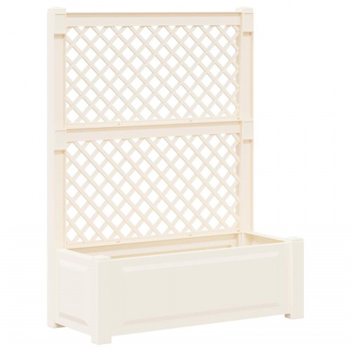 Stor blomsterkasse med espalier Hvid 99,5 x 43 x 133,5 cm PP
