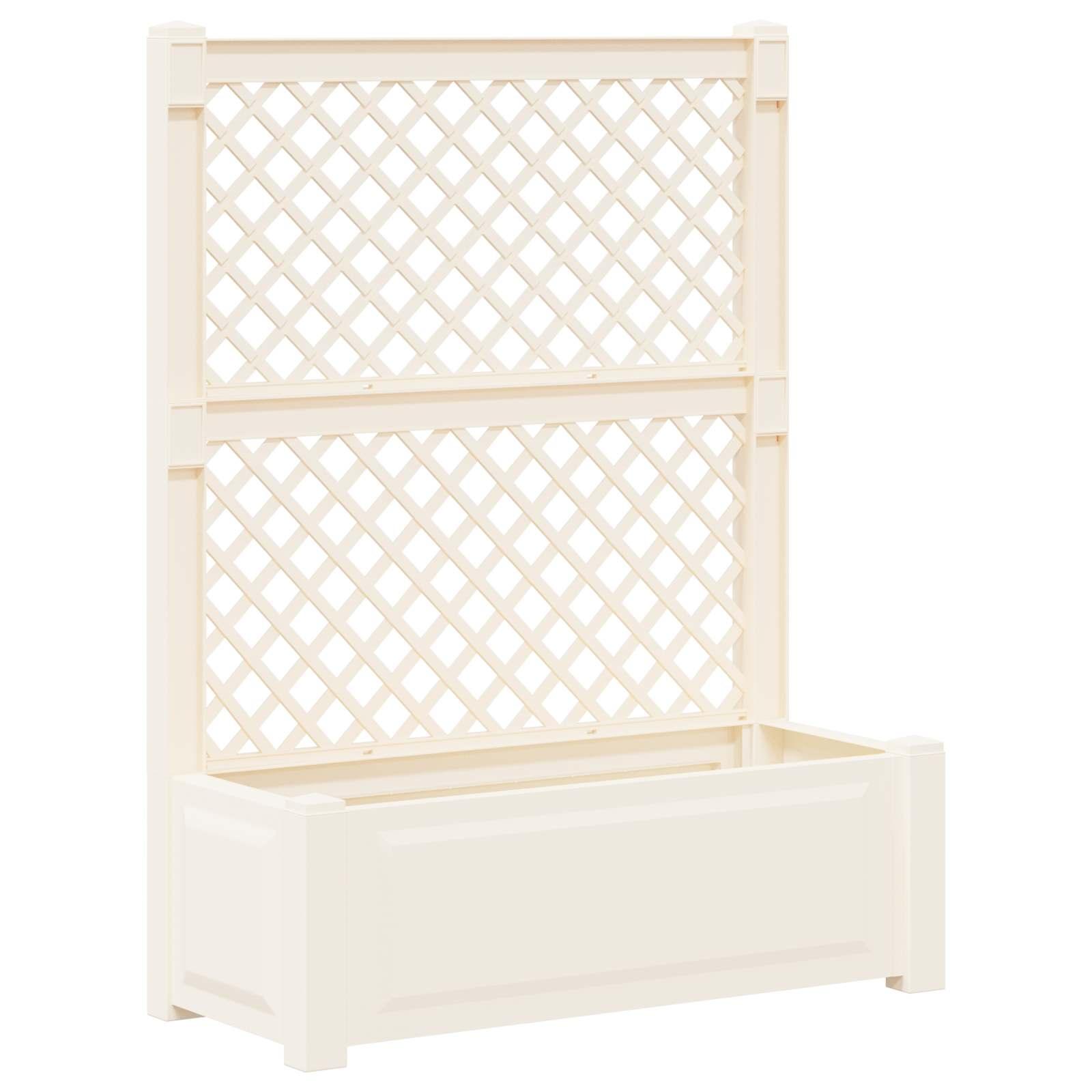Stor blomsterkasse med espalier Hvid 99,5 x 43 x 133,5 cm PP