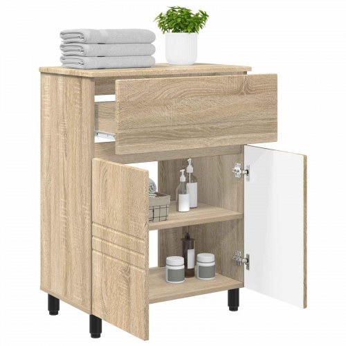 Badeværelse Vaskeskab Sonoma-eg 60 x 35 x 80 cm Konstrueret træ