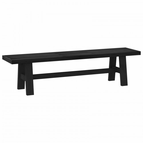 Spisebænk NOAIN 160 x 41 x 45 cm Massivt fyrretræ Sort