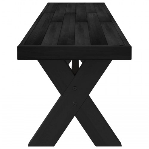 Spisebænk NOAIN 180 x 41 x 45 cm Massivt fyrretræ Sort