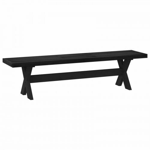 Spisebænk NOAIN 180 x 41 x 45 cm Massivt fyrretræ Sort