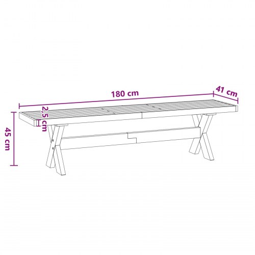 Spisebænk NOAIN 180 x 41 x 45 cm Massivt fyrretræ Sort