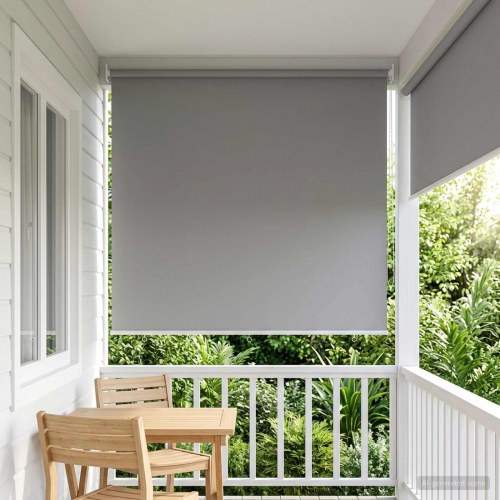 Rullegardin UV-beskyttelse Lysegrå 180 x 230 cm Polyester