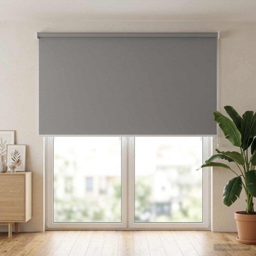 Rullegardin UV-beskyttelse Lysegrå 180 x 230 cm Polyester