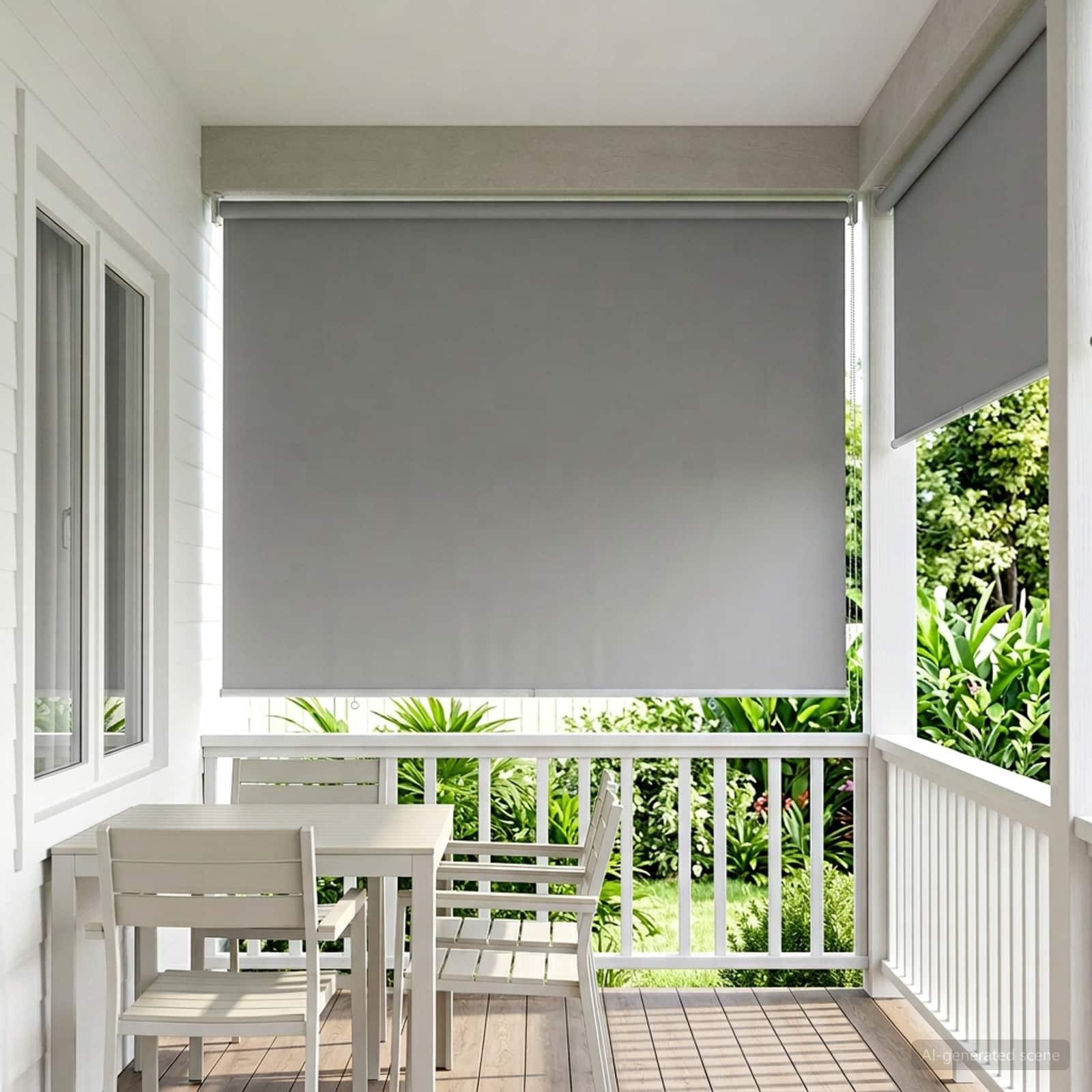 Rullegardin UV-beskyttelse Lysegrå 140 x 230 cm Polyester