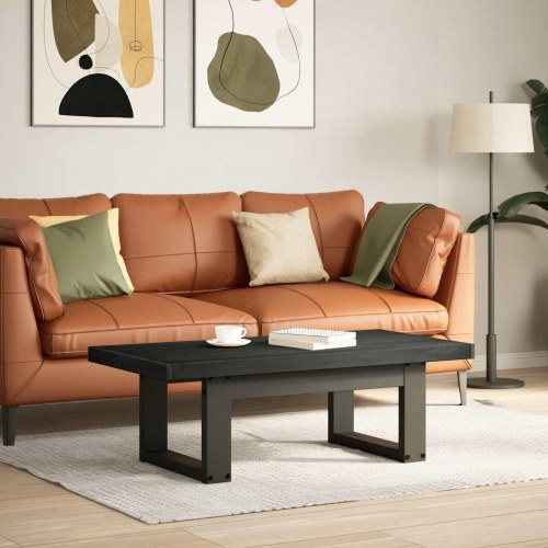 Sofabord NOAIN Sort 119 x 60 x 40 cm Massivt fyrretræ