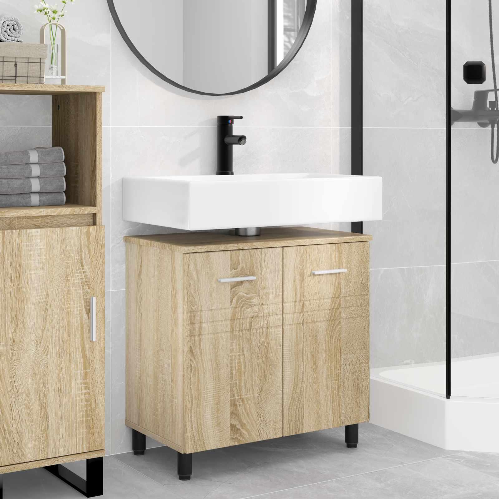 Badeværelse Vaskeskab Sonoma-eg 60 x 35 x 60 cm Konstrueret træ