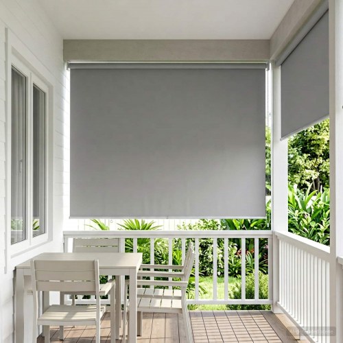 Rullegardin UV-beskyttelse Lysegrå 100 x 230 cm Polyester