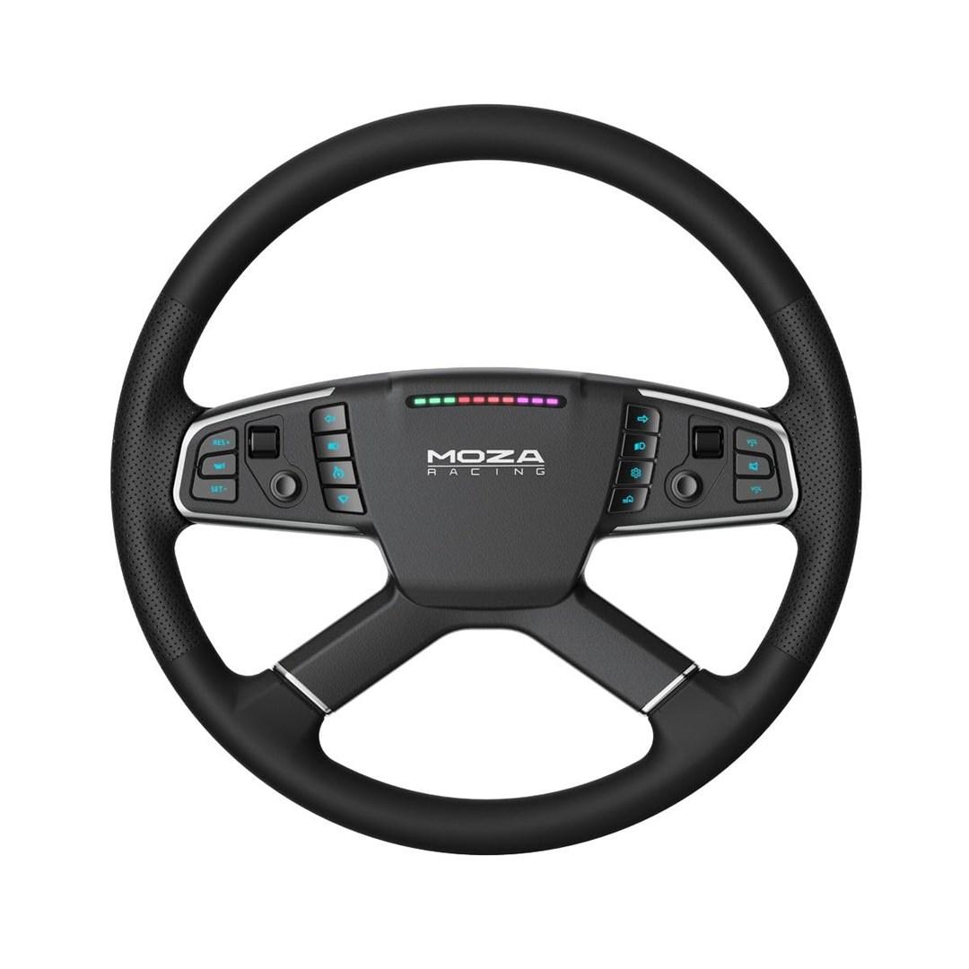 Moza TSW Truck Wheel - sort lastbil-rat til simracing, 40 cm, 18 knapper billede