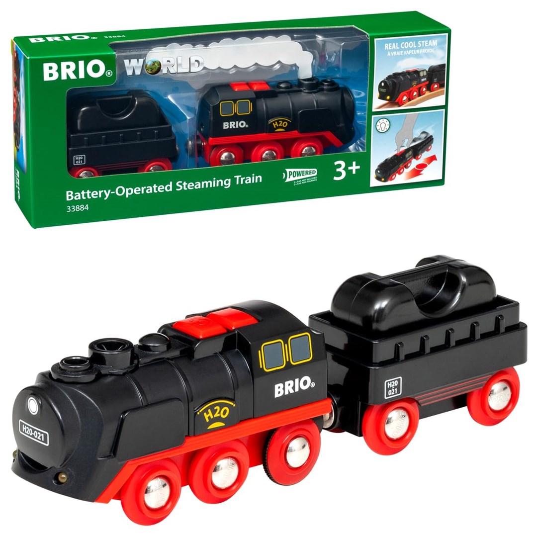 BRIO World Tog - 3 Dele - Battery-Operated Steaming Train 33884