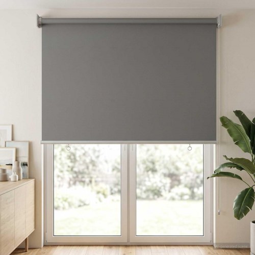Rullegardin UV-beskyttelse Lysegrå 60 x 230 cm Polyester