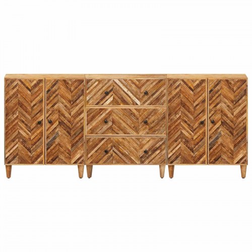 Opbevaringsskabe 3 stk Brun 60 x 33,5 x 75 cm Massivt mangotræ