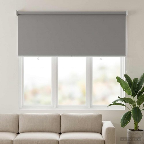 Rullegardin UV-beskyttelse Lysegrå 140 x 140 cm Polyester