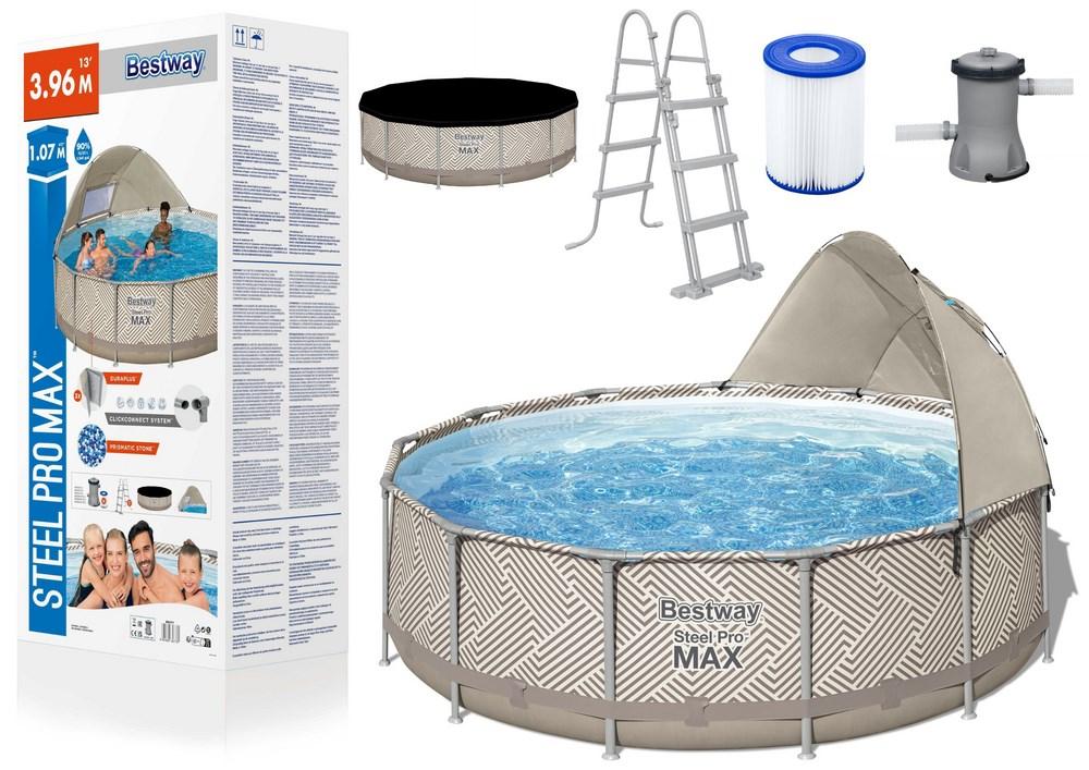 Bestway Steel Pro MAX 3,96 m rund rammepool - 1,07 m billede