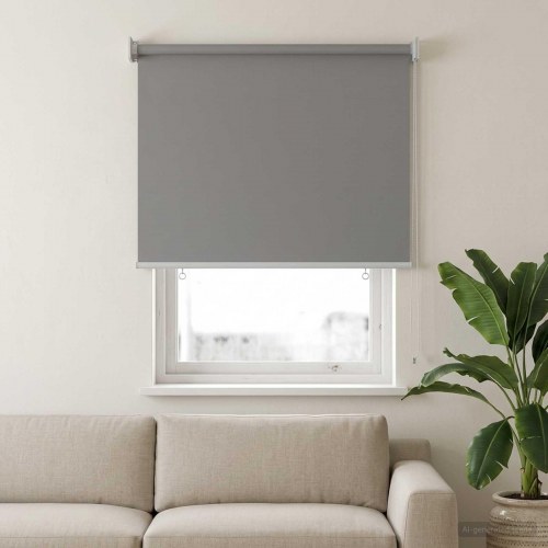 Rullegardin UV-beskyttelse Lysegrå 100 x 140 cm Polyester