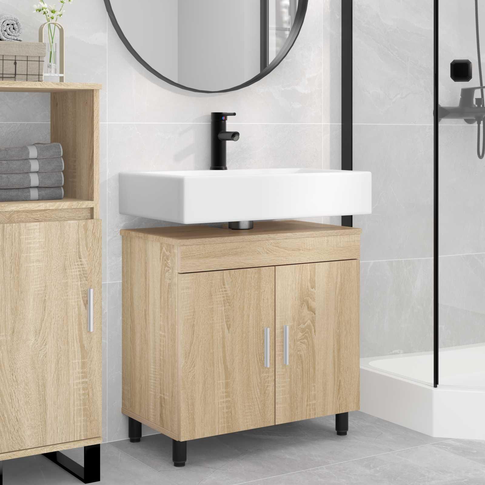 Badeværelse Vaskeskab Sonoma-eg 60 x 35 x 60 cm Konstrueret træ
