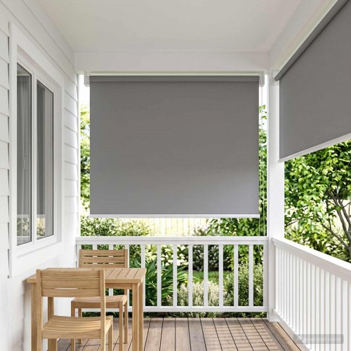 Rullegardin UV-beskyttelse Lysegrå 60 x 140 cm Polyester
