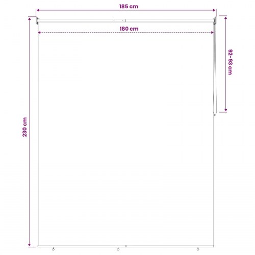 Rullegardin UV-beskyttelse Sort 180 x 230 cm Polyester