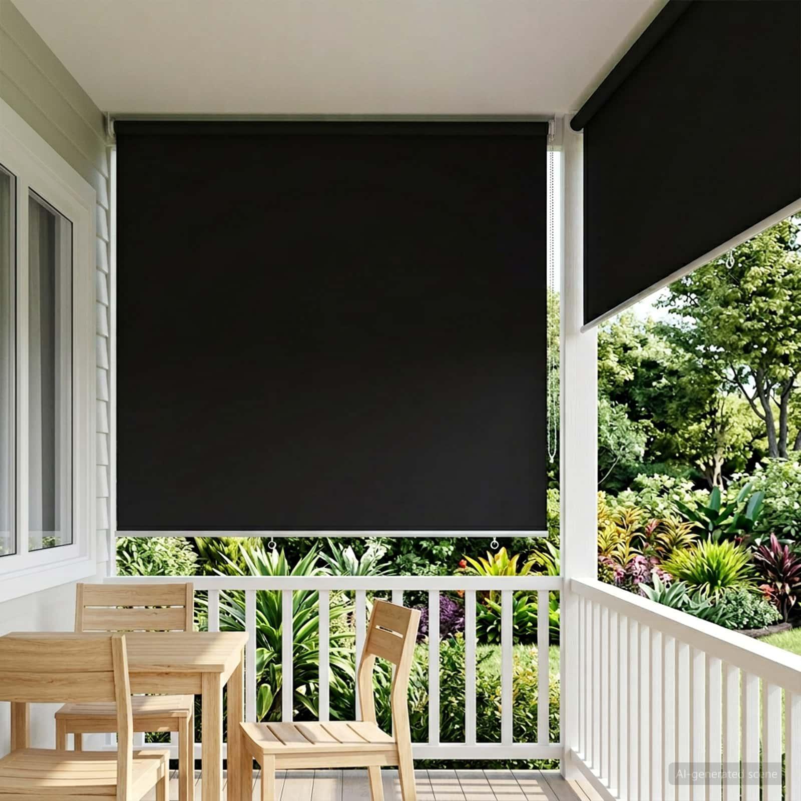 Rullegardin UV-beskyttelse Sort 160 x 230 cm Polyester