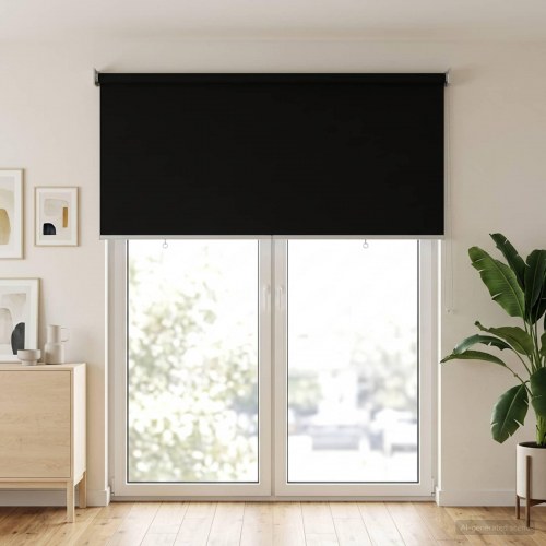 Rullegardin UV-beskyttelse Sort 140 x 230 cm Polyester