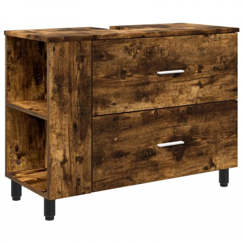 Badeværelse Vaskeskab Røget eg 80 x 35 x 60 cm Konstrueret træ
