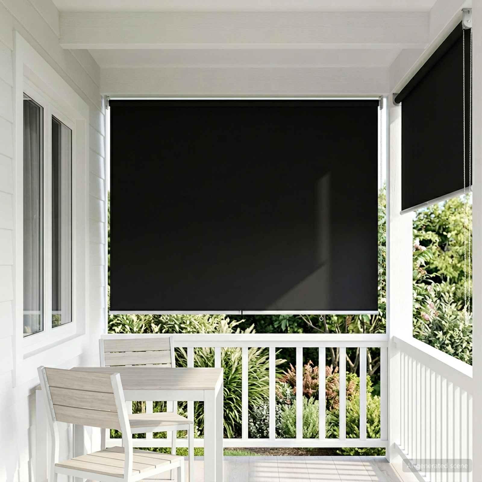 Rullegardin UV-beskyttelse Sort 100 x 230 cm Polyester