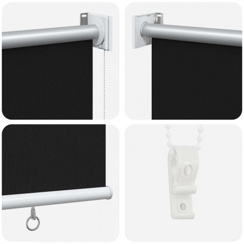 Rullegardin UV-beskyttelse Sort 100 x 230 cm Polyester