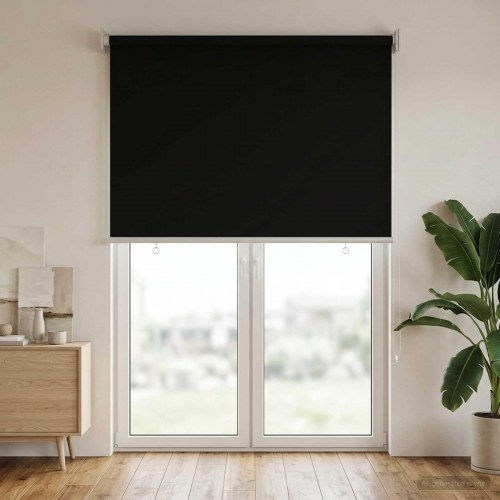 Rullegardin UV-beskyttelse Sort 60 x 230 cm Polyester
