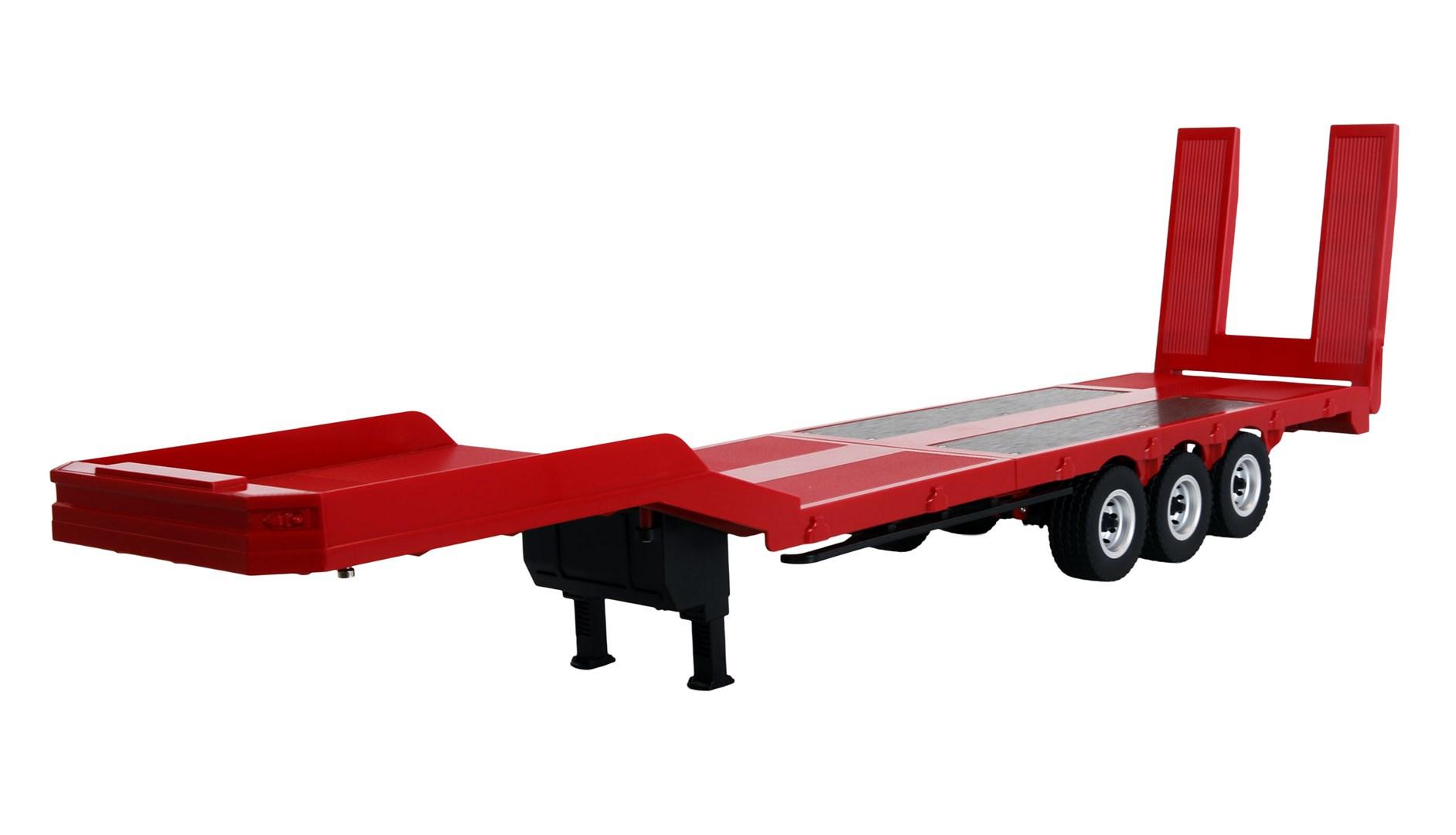 RC lavbygget trailer 1:18 - rød - til traktorlastbil (Amewi-kompatibel) billede