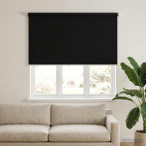 Rullegardin UV-beskyttelse Sort 180 x 140 cm Polyester