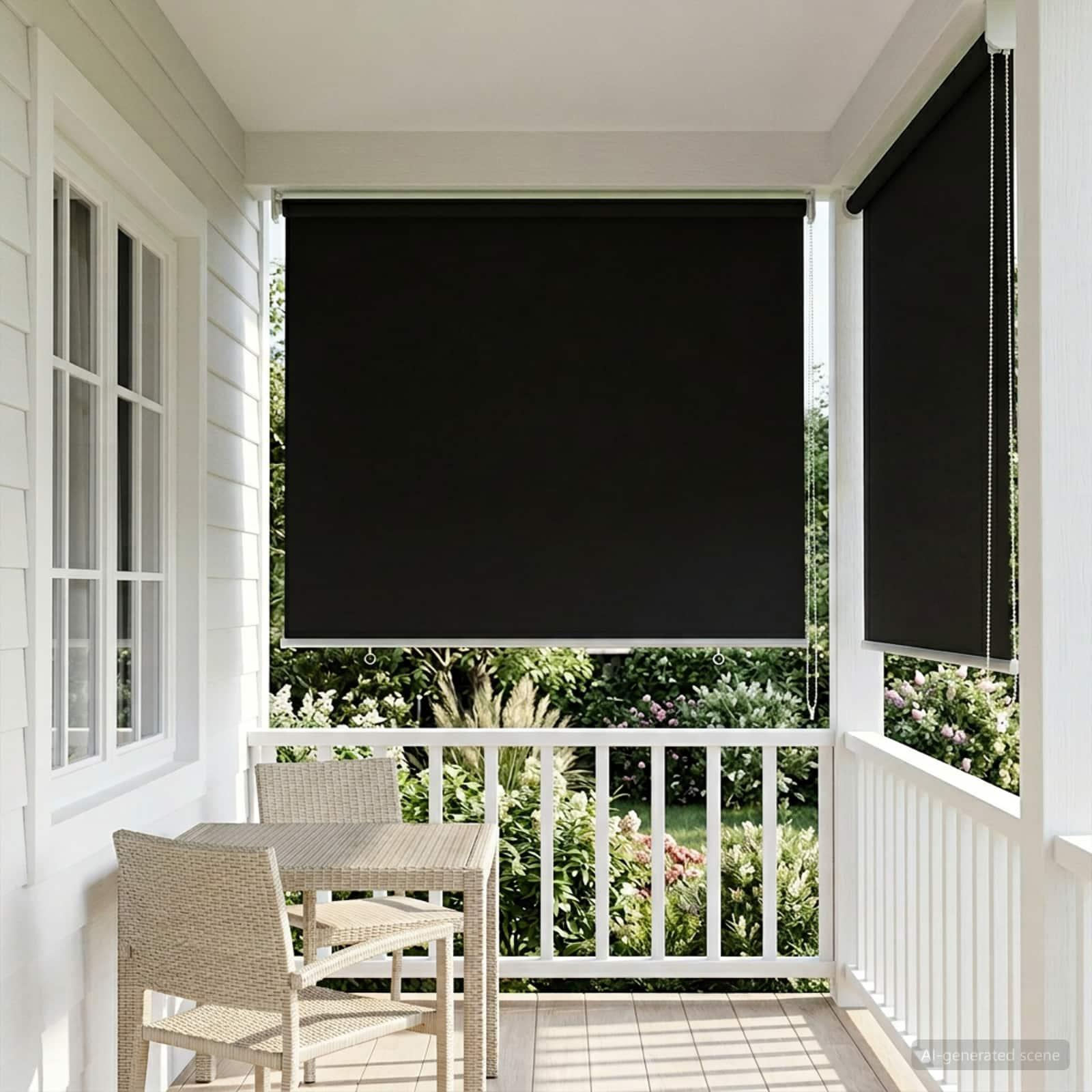 Rullegardin UV-beskyttelse Sort 100 x 140 cm Polyester