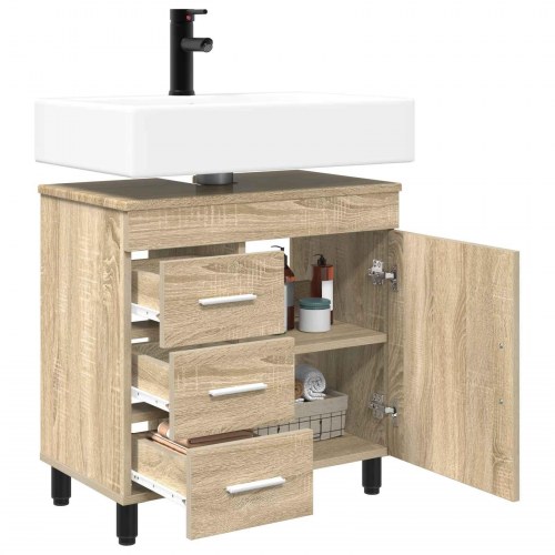 Badeværelse Vaskeskab Sonoma-eg 60 x 35 x 60 cm Konstrueret træ