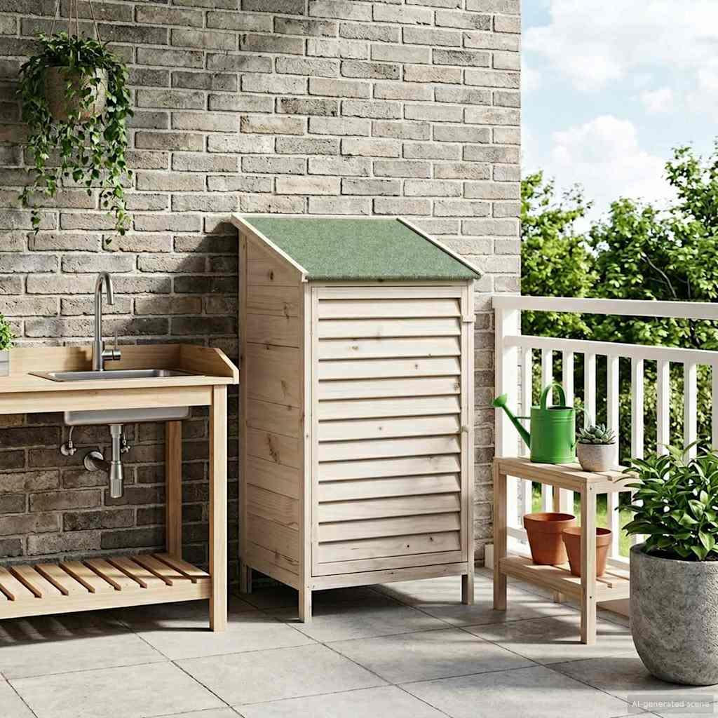 Have Skur Hvid 59 x 56 x 113,5 cm Massivt Fyrretræ billede