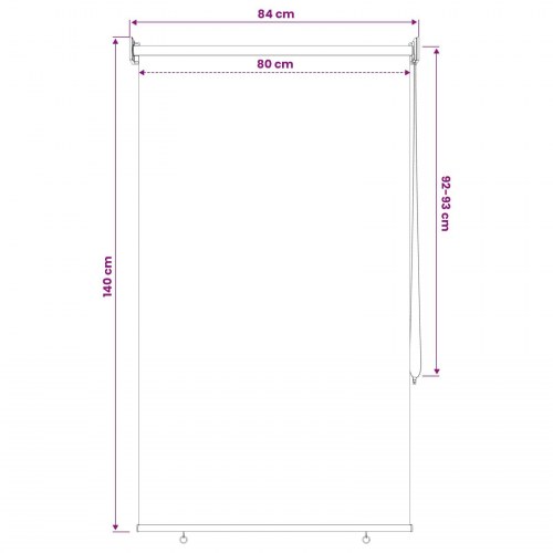Udendørs rullegardin beige 80 x 140 cm
