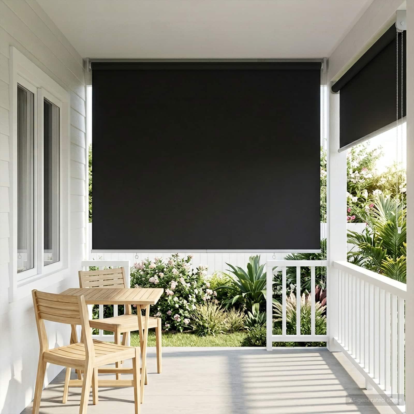 Rullegardin UV-beskyttelse Antracit 120 x 230 cm Polyester billede
