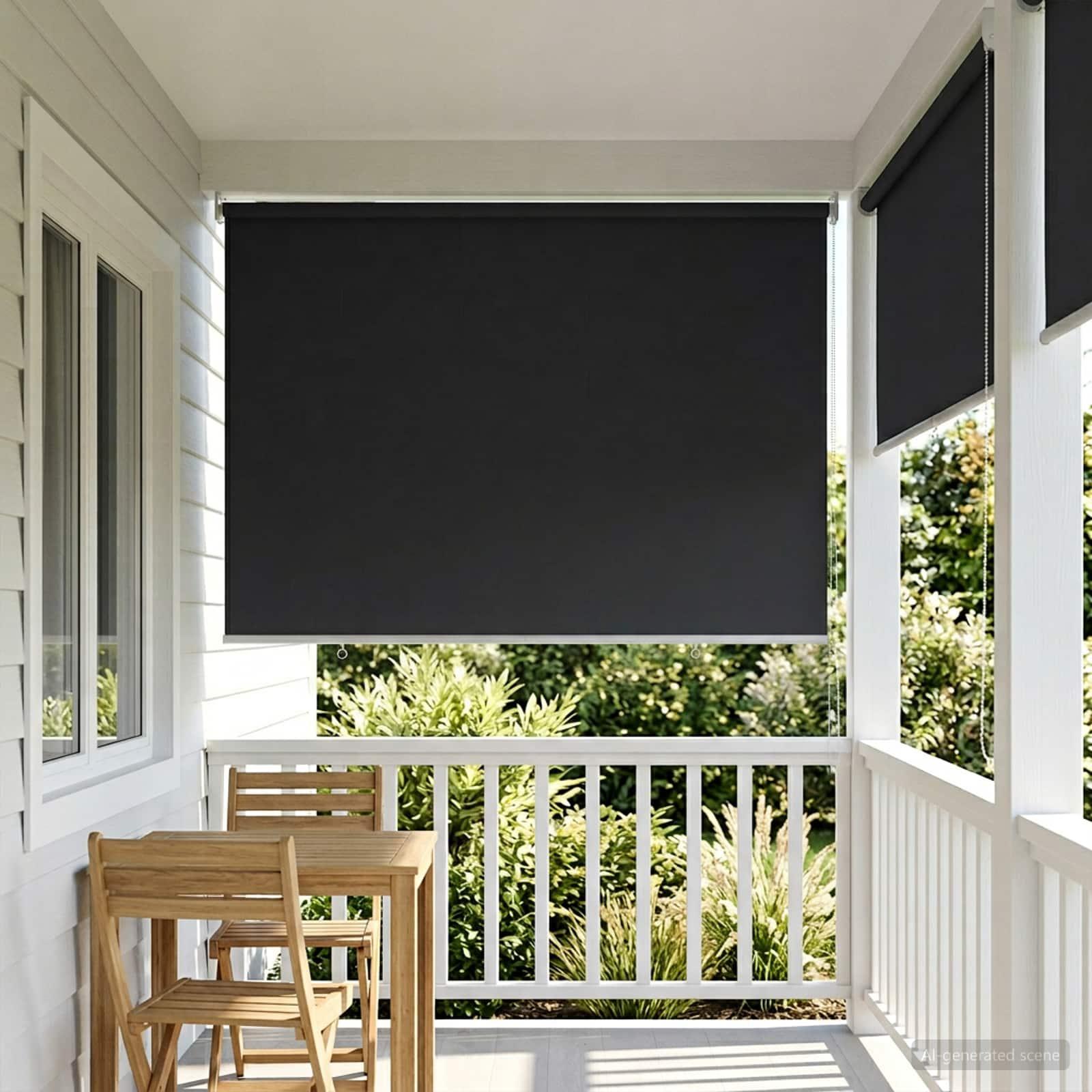 Rullegardin UV-beskyttelse Antracit 120 x 140 cm Polyester billede