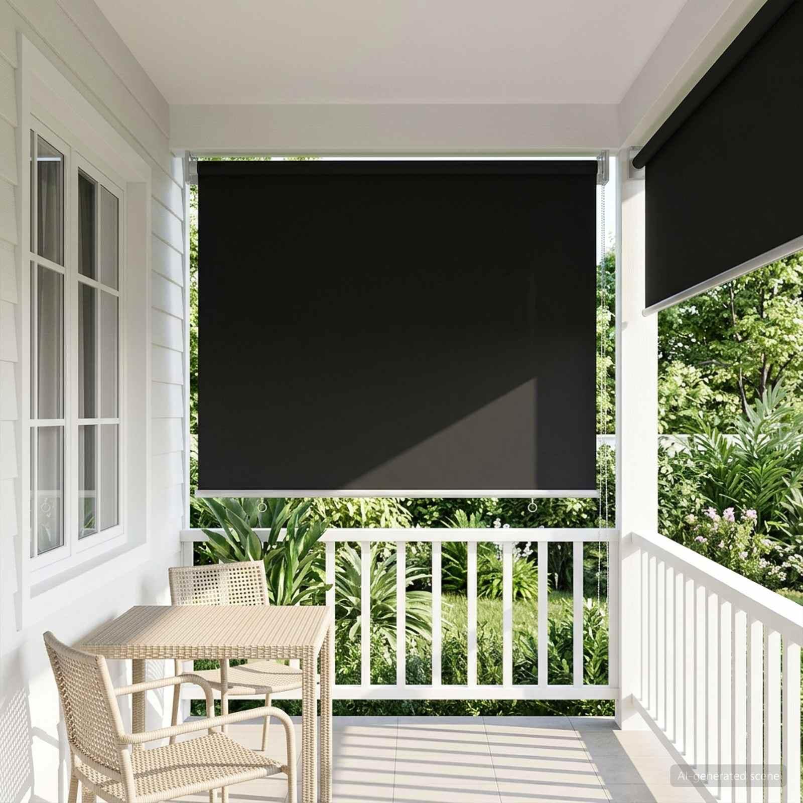 Rullegardin UV-beskyttelse Antracit 80 x 140 cm Polyester billede
