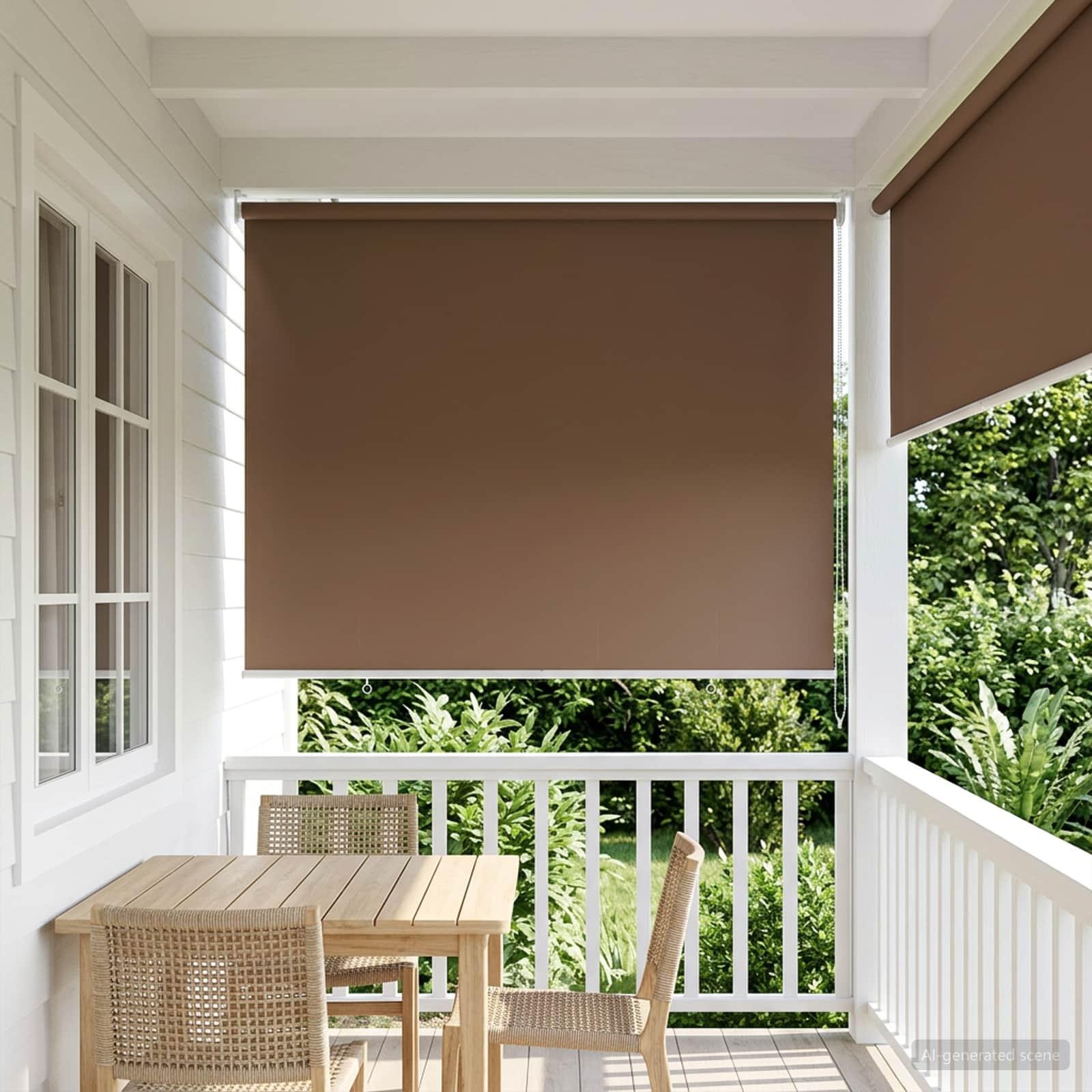 Rullegardin UV-beskyttelse Gråbrun 120 x 230 cm Polyester billede