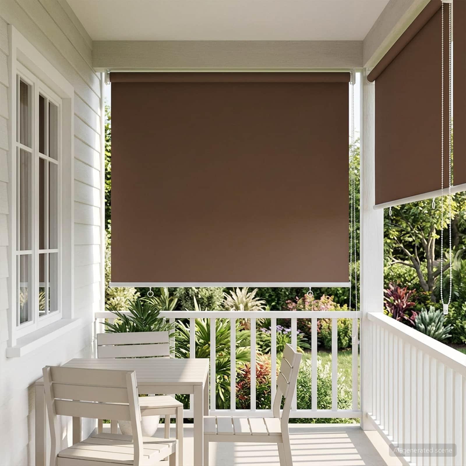 Rullegardin UV-beskyttelse Gråbrun 80 x 140 cm Polyester billede
