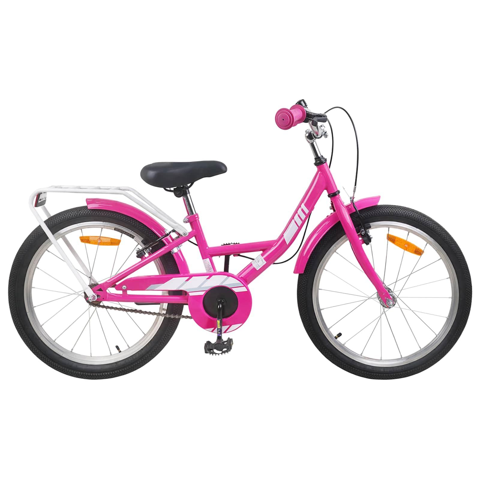 Børnecykel 18" - til 5-7 år, lyserød, stålramme