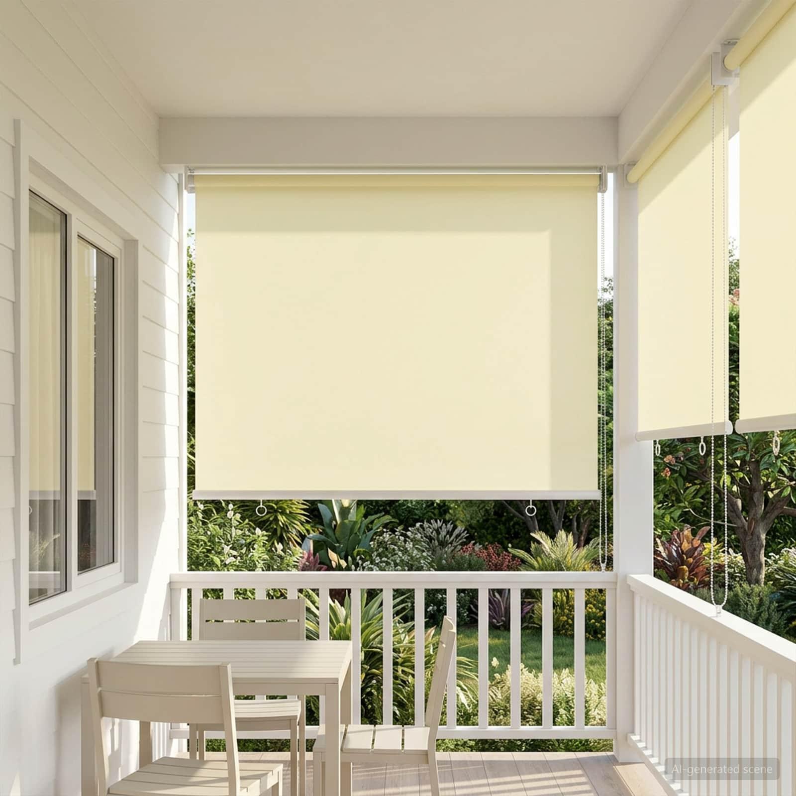 Rullegardin UV-beskyttelse Cremefarvet 60 x 230 cm Polyester billede