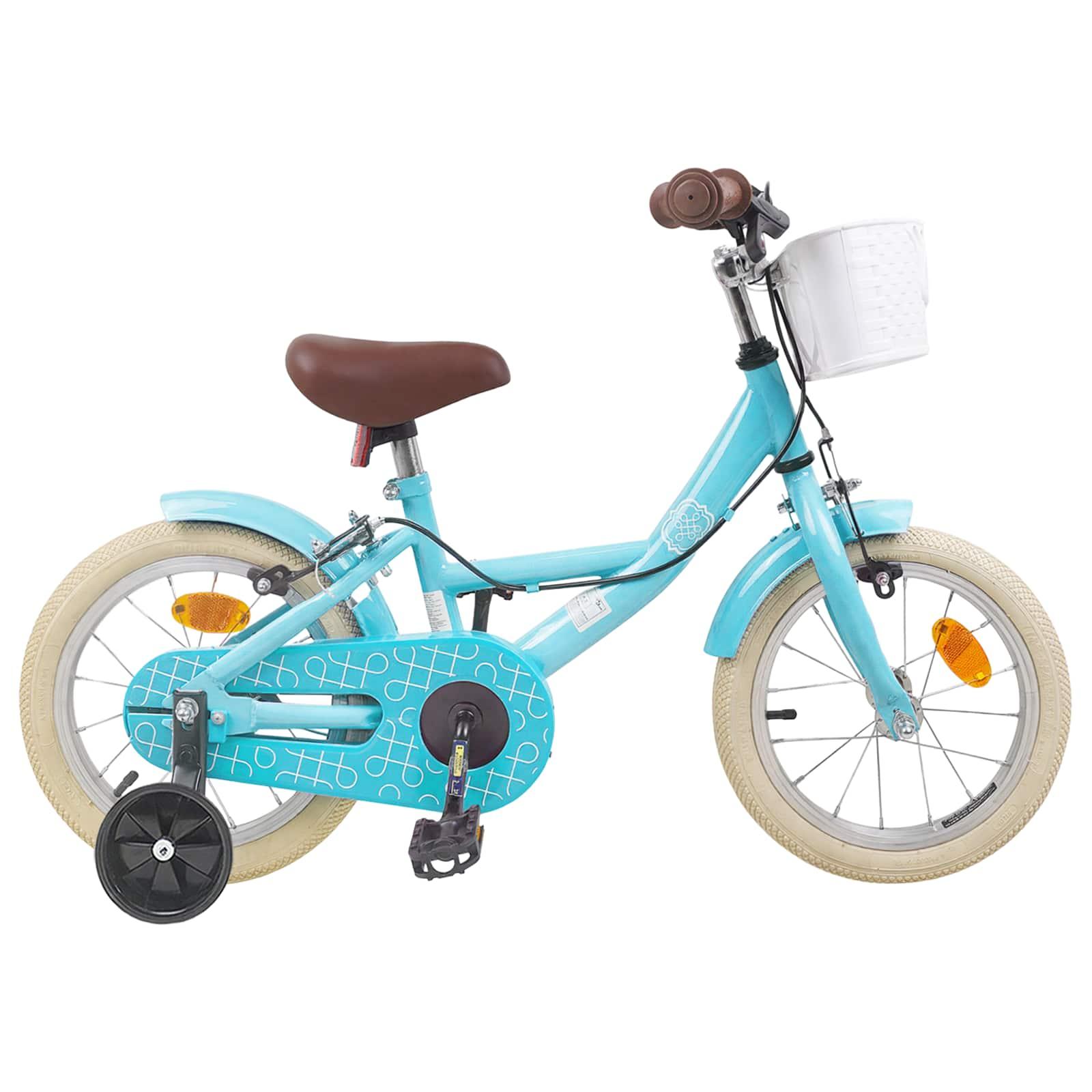 Børnecykel 14 tommer anbefalet til 3-5 år gammel Lyseblå billede
