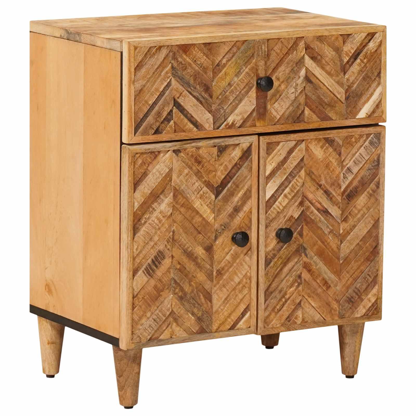 Sengebord med skuffe Brun 50 x 33 x 60 cm Massivt mangotræ billede