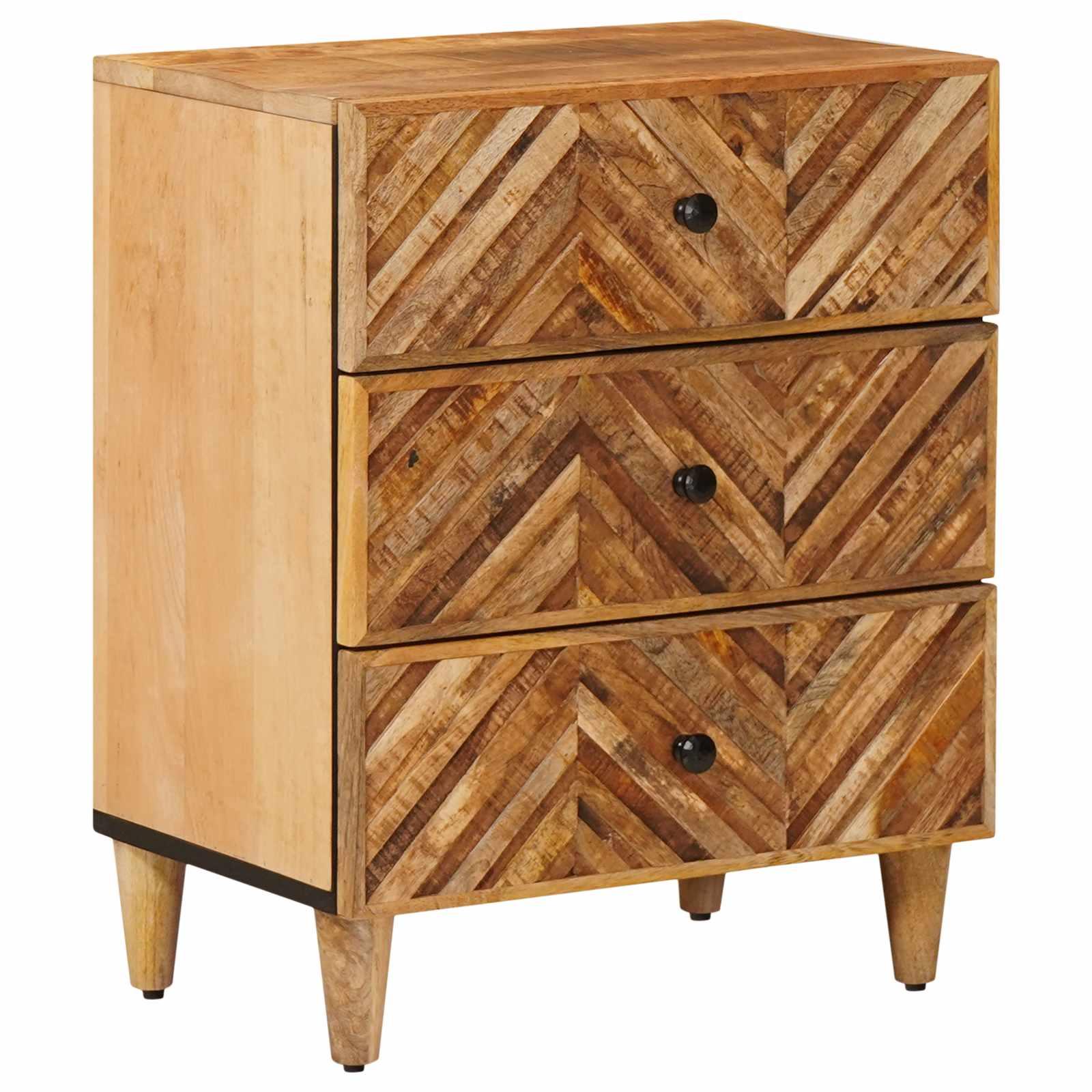 Sengebord med skuffe Brun 50 x 33 x 60 cm Massivt mangotræ billede